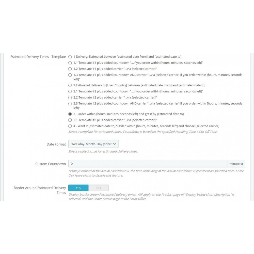 Estimated Delivery Times - PrestaShop Addons