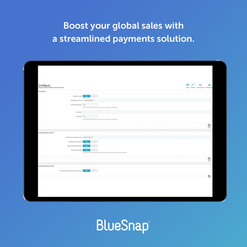 BlueSnap All-in-one Global Payment - PrestaShop Addons