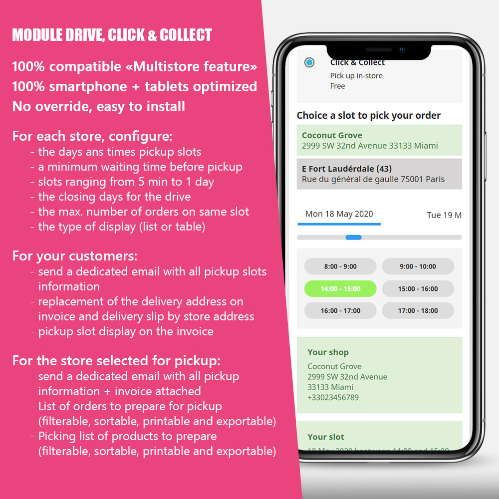 Drive and Click & Collect / Pick up in-store - PrestaShop Addons