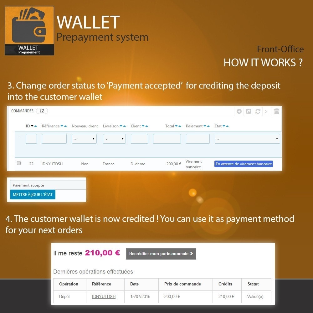 Wallet - Prepayment with cash back system