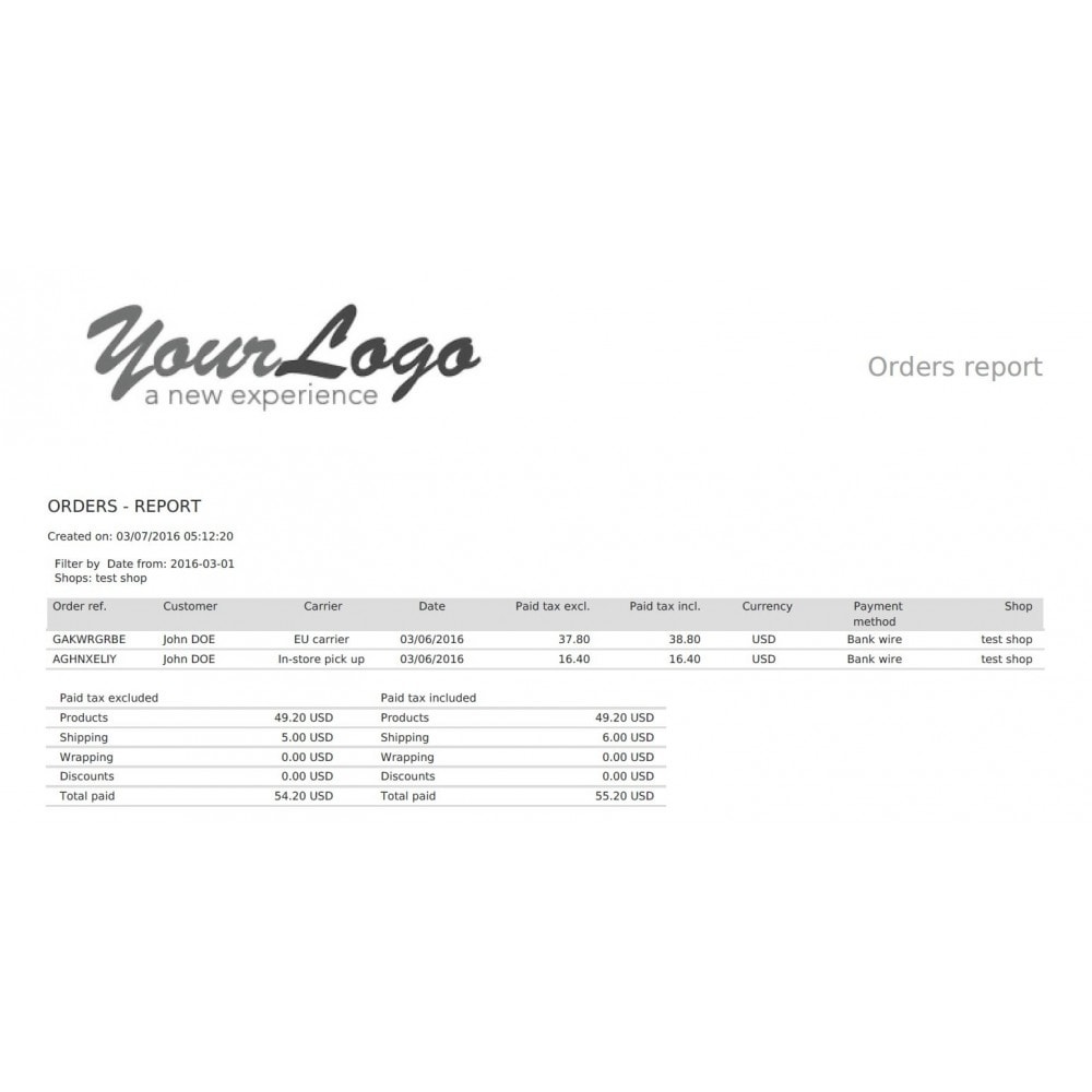 orders report export and one click create invoices prestashop addons invoice for export