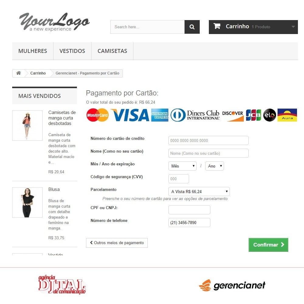 Pagamento por Gerencianet - PrestaShop Addons