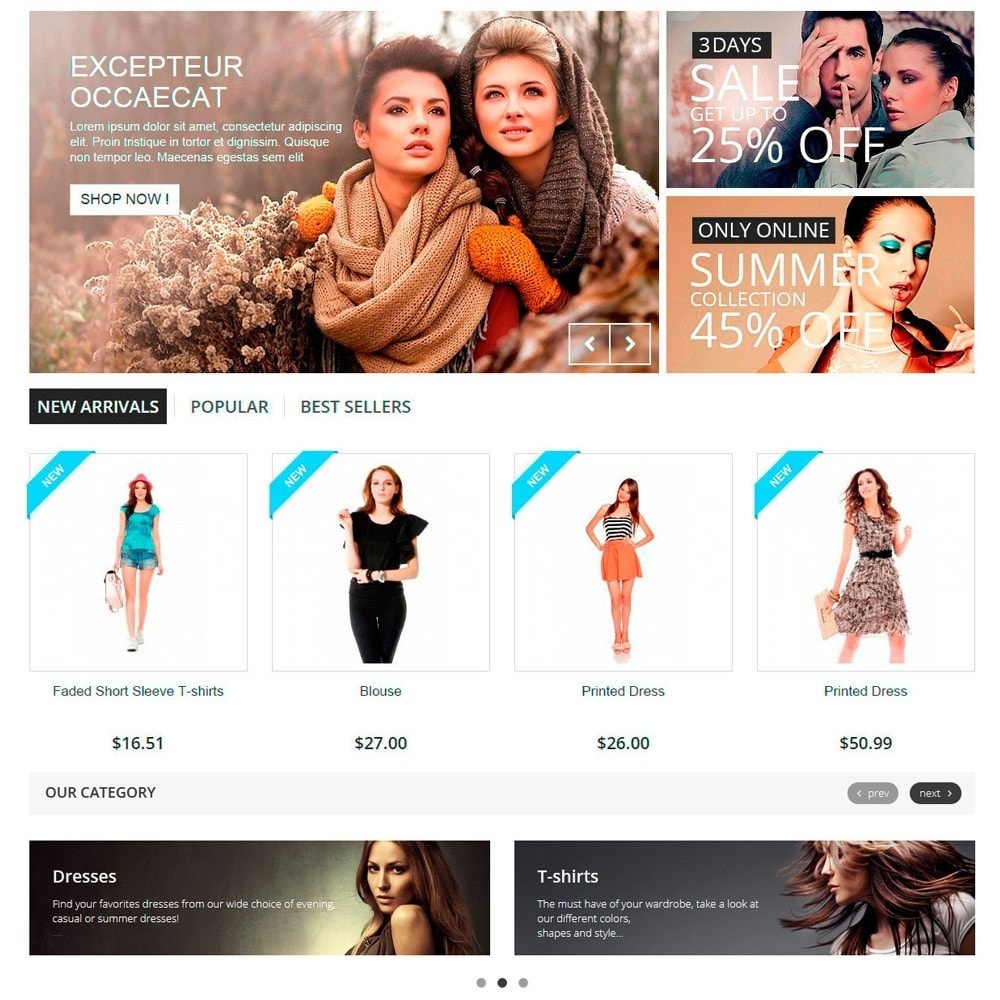 Responsive Carousel with Categories - PrestaShop Addons