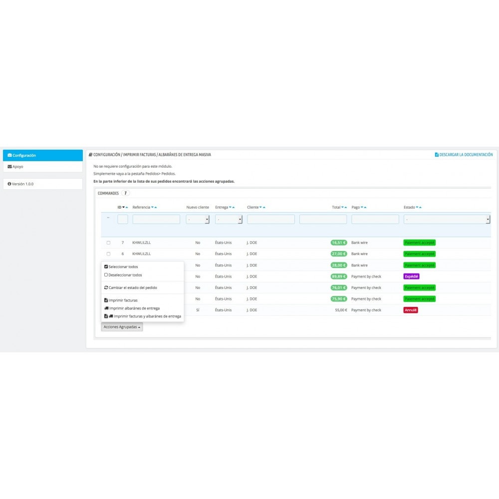 Imprimir Facturas Y Albaranes De Masas Prestashop Addons