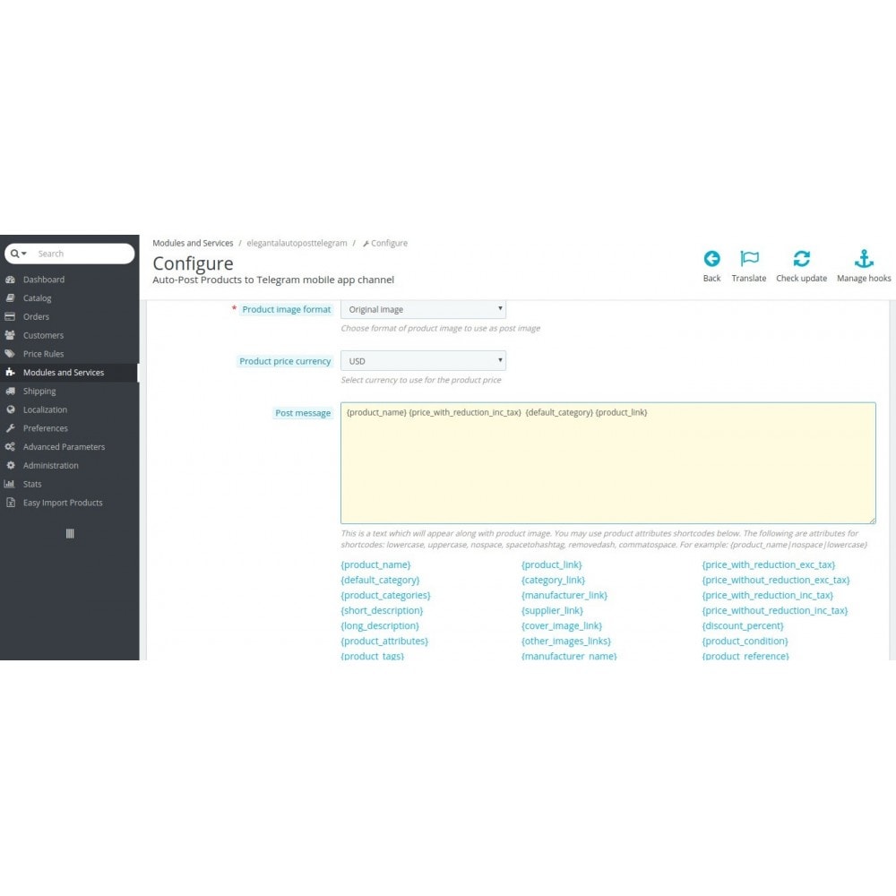 Auto Post Products To Telegram Channel Mobile App Prestashop Addons